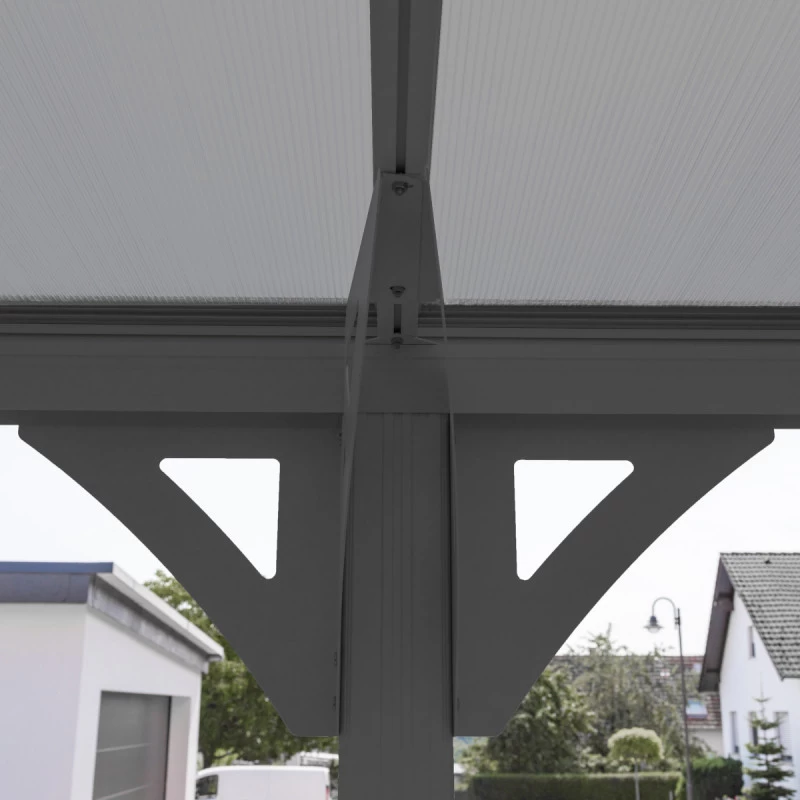 Carport Monopente HELSINKI En Aluminium Anthracite Et Polycarbonate 503x305cm - Westmann 5 Carport Monopente HELSINKI En Aluminium Anthracite Et Polycarbonate 503x305cm - Westmann – Image 5