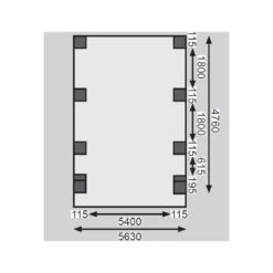 Carport Pin Autoclave 40,2m² Classic Double 2 + Toit Acier + 2 Arcs Karibu -Outdoor Soldes carport pin autoclave 402m classic double 2 toit acier 2 arcs karibu 4