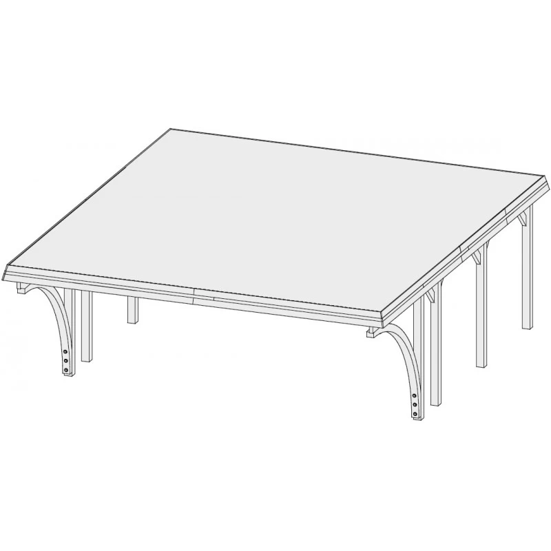 Carport Pin Autoclave 40,2m² Classic Double 2 + Toit PVC + 2 Arcs Karibu 3 Carport Pin Autoclave 40,2m² Classic Double 2 + Toit PVC + 2 Arcs Karibu – Image 3