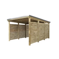 Carport Simple En Bois Autoclave 19,6m² + Toit En Acier César – Forest Style -Outdoor Soldes carport simple en bois autoclave 2092m toit en acier shelty forest style 2