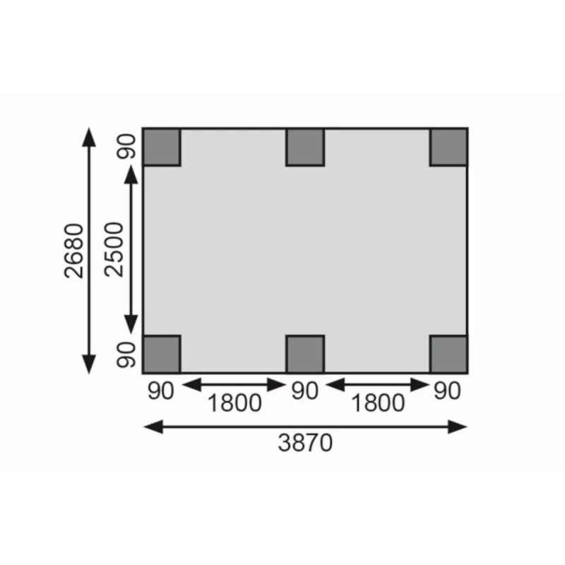 Carport Simple En Bois Autoclave Avec Toit PVC Et 1 Arc D'entrée 14,9m² - 304x490cm - Karibu 5 Carport Simple En Bois Autoclave Avec Toit PVC Et 1 Arc D'entrée 14,9m² - 304x490cm - Karibu – Image 5