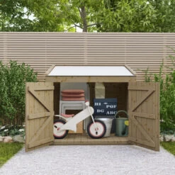 Coffre De Jardin En Bois Traité 20mm 1200L GENIO Blanc - Gardy Shelter -Outdoor Soldes coffre de jardin en bois traite 20mm 1200l genio blanc gardy shelter 5