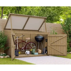 Coffre De Jardin En Bois Traité 28mm 2000L LARGO Blanc - Gardy Shelter -Outdoor Soldes coffre de jardin en bois traite 28mm 2000l largo blanc gardy shelter 4