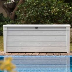 Coffre De Piscine En Résine Blanc 455L Pool Box – Keter