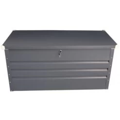Coffre De Rangement En Métal Anthracite 400L Avec Plancher X-METAL 9 Coffre De Rangement En Métal Anthracite 400L Avec Plancher X-METAL -Outdoor Soldes coffre de rangement en metal anthracite 430l avec plancher x metal 3