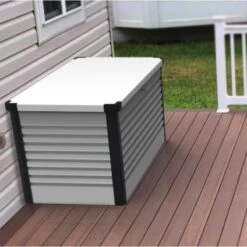 Coffre De Rangement En Métal Blanc 1000L Patio Box 1,46m² TRIMETALS -Outdoor Soldes coffre de rangement en metal blanc 1000l patio box 146m trimetals 5