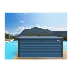 Coffre De Rangement En Métal Bleu 750L Patio Box 1,06m² TRIMETALS -Outdoor Soldes coffre de rangement en metal bleu 750l patio box 106m trimetals 5