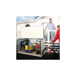 Outdoor Soldes -Outdoor Soldes coffre de rangement en metal storegard 1500l creme 174m trimetals 1