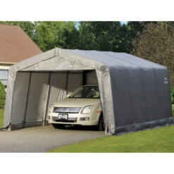 Garage Démontable 18,13m² En Acier Et Polyéthylène Gris – Shelter Logic -Outdoor Soldes garage 1813m demontable en acier et polyethylene gris shelter logic 3