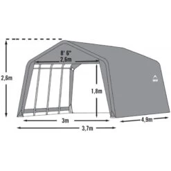 Garage Démontable 18,13m² En Acier Et Polyéthylène Gris – Shelter Logic -Outdoor Soldes garage 1813m demontable en acier et polyethylene gris shelter logic 5
