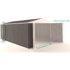 Garage En Acier Zincalume Colorbond 20,1m² Grande Hauteur EASYSHED -Outdoor Soldes garage en acier zincalume colorbond 1995m grande hauteur easyshed 5