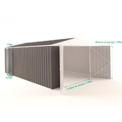 Garage En Acier Zincalume Colorbond Anthracite 18m² EASYSHED -Outdoor Soldes garage en acier zincalume colorbond anthracite 18m easyshed 5