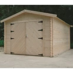 Garage En Bois Massif 18,19m² Madriers 28mm SOLID