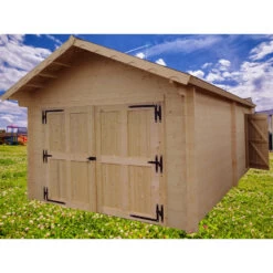 Garage En Bois Massif 24,23m² – Madriers 60mm – Habrita -Outdoor Soldes garage en bois massif 2423m madriers 60mm habrita 3