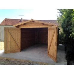 Garage En Bois Massif 40mm Traité Teinté Marron Gardy Shelter -Outdoor Soldes garage en bois massif 40mm traite teinte marron gardy shelter 5