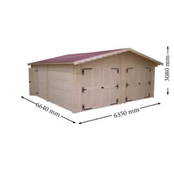 Garage Double En Bois Massif 42,16m² – Madriers 42mm – Habrita -Outdoor Soldes garage en bois massif 4216m madriers 42mm habrita 2