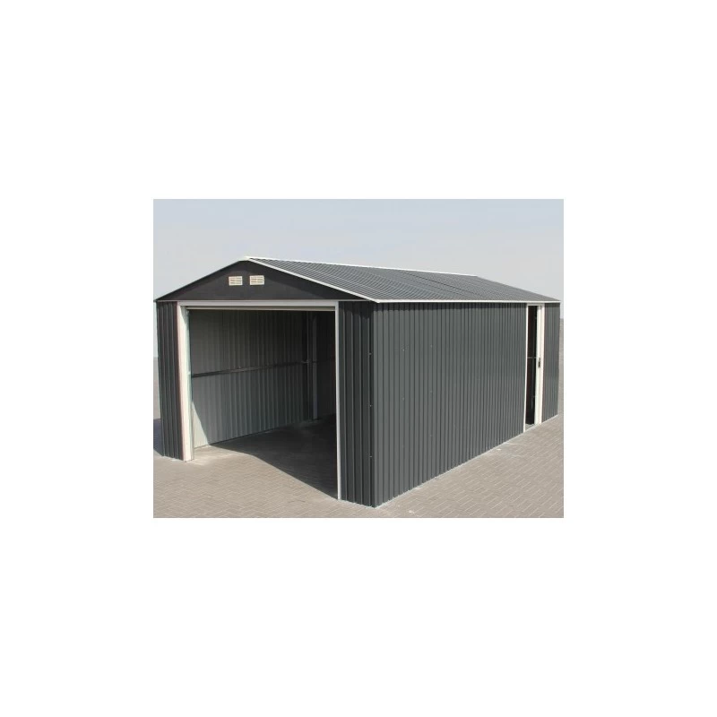 Garage En Métal Anthracite 19,95m² Grande Hauteur H.2,60m DURAMAX 2 Garage En Métal Anthracite 19,95m² Grande Hauteur H.2,60m DURAMAX – Image 2