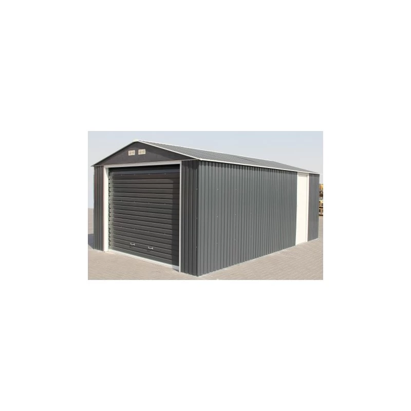 Garage En Métal Anthracite 19,95m² Grande Hauteur H.2,60m DURAMAX 5 Garage En Métal Anthracite 19,95m² Grande Hauteur H.2,60m DURAMAX – Image 5