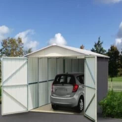 Garage Métal Anthracite 15,50m² + Kit D'ancrage Inclus - YARDMASTER -Outdoor Soldes garage metal anthracite 1550m kit d ancrage inclus yardmaster 2