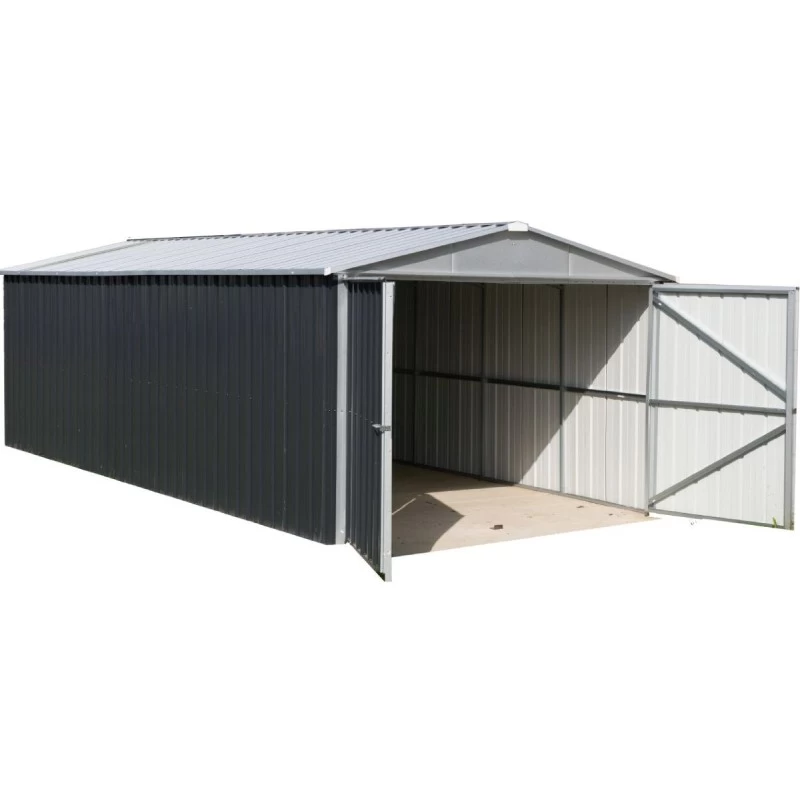 Garage Métal Anthracite 19,07m² + Kit D'ancrage Inclus - YARDMASTER 3 Garage Métal Anthracite 19,07m² + Kit D'ancrage Inclus - YARDMASTER – Image 3