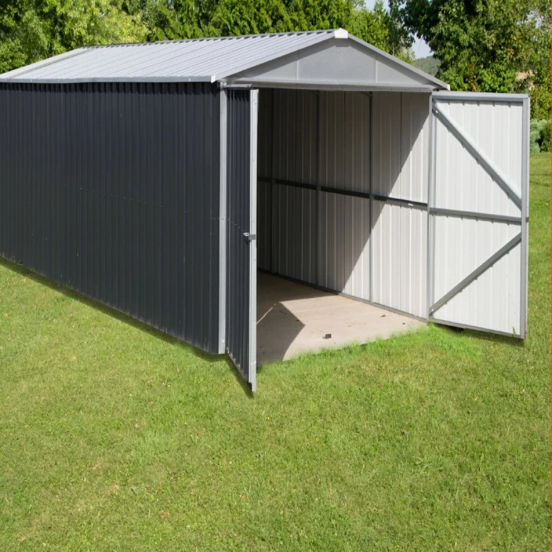 Garage Métal Anthracite 19,07m² + Kit D'ancrage Inclus - YARDMASTER 1 Garage Métal Anthracite 19,07m² + Kit D'ancrage Inclus - YARDMASTER