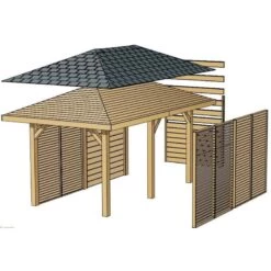 Jalousie Orientable 90cm Pour Pavillons KIOSK En Bois Traité Autoclave - SOLID -Outdoor Soldes jalousie orientable 90cm pour pavillons kiosk en bois traite autoclave solid 2