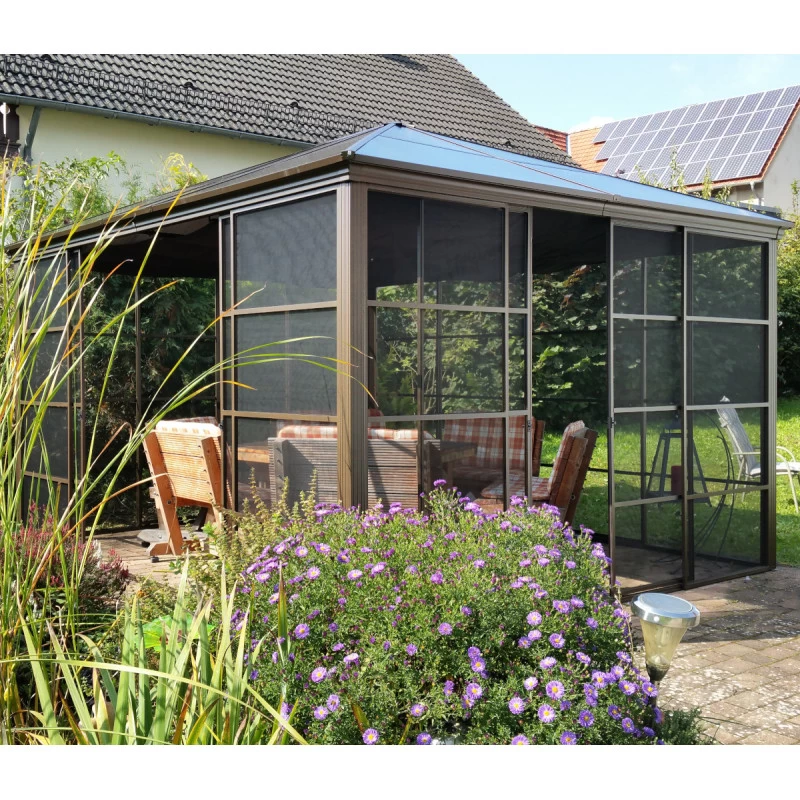 Jardin D’hiver Castel 362x427cm En Aluminium Et Polycarbonate Avec Stores – SOJAG 1 Jardin D’hiver Castel 362x427cm En Aluminium Et Polycarbonate Avec Stores – SOJAG