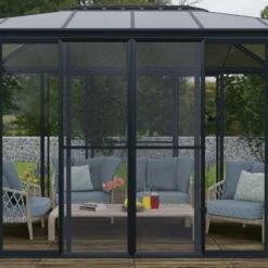 Moustiquaire Pour Vérandas Sanremo Et Ledro En Alu Gris Et Polyester - Canopia -Outdoor Soldes moustiquaire pour verandas sanremo en alu gris et polyester canopia 5