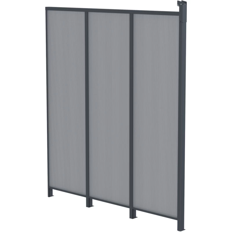 Panneau Latéral En Aluminium Et PC 4mm Pour Toit De Terrasse Anthracite 2,5m X-METAL 1 Panneau Latéral En Aluminium Et PC 4mm Pour Toit De Terrasse Anthracite 2,5m X-METAL