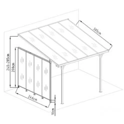 Panneau Latéral En Aluminium Et PC 4mm Pour Toit De Terrasse Anthracite 3m X-METAL -Outdoor Soldes panneau lateral en aluminium et pc 4mm pour toit de terrasse anthracite 3m x metal 2