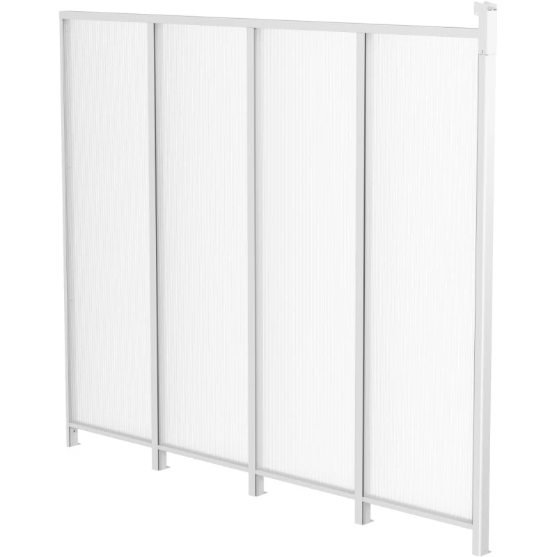 Panneau Latéral En Aluminium Et PC 4mm Pour Toit De Terrasse Blanc 3m X-METAL 1 Panneau Latéral En Aluminium Et PC 4mm Pour Toit De Terrasse Blanc 3m X-METAL
