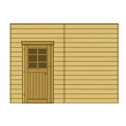 Paroi Frontale Avec Simple Porte Gauche 390x245cm Pour Carport Modulable En Bois Traité Autoclave - SOLID