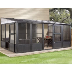 Pavillon Adossé Charlestone 309x502cm En Aluminium Et Acier Galvanisé - SOJAG