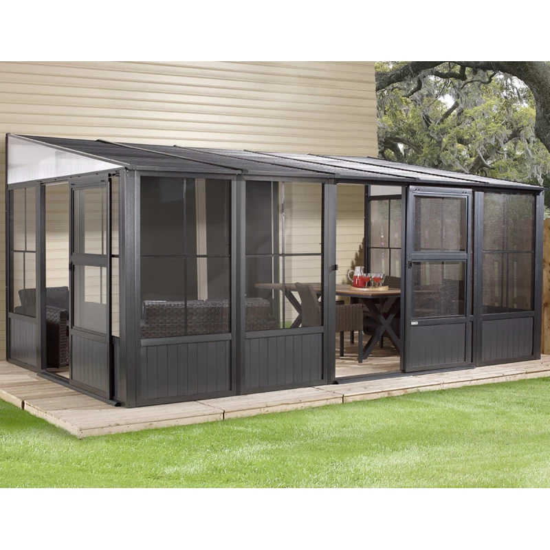 Pavillon Adossé Charlestone 309x502cm En Aluminium Et Acier Galvanisé - SOJAG 1 Pavillon Adossé Charlestone 309x502cm En Aluminium Et Acier Galvanisé - SOJAG