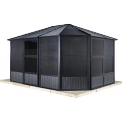Pavillon Charlestone 384x384cm En Aluminium Et Acier Galvanisé - SOJAG -Outdoor Soldes pavillon charlestone 384x384cm en aluminium et polycarbonate sojag 5