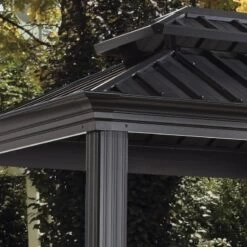 Pergola 2x3m Messina BBQ En Alu Anthracite Et Acier Galvanisé - SOJAG -Outdoor Soldes pergola 2x3m messina en alu gris anthracite et acier galvanise sojag 1 3