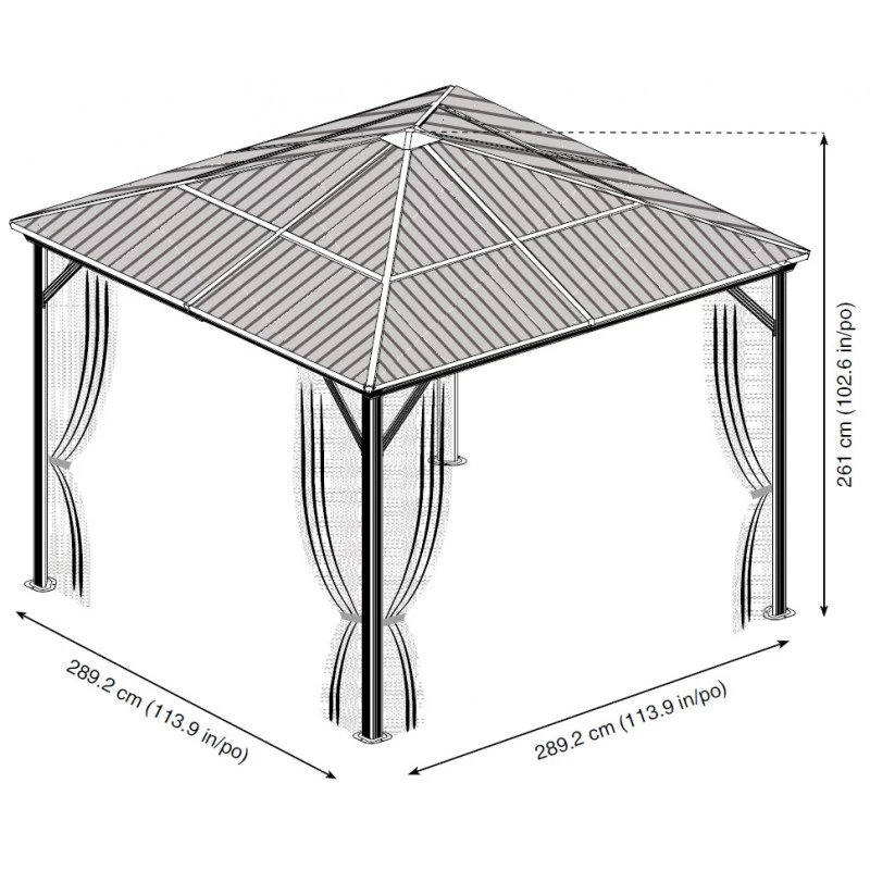 Pergola 3x3m Verona En Alu Anthracite Et Polycarbonate 6mm - SOJAG 5 Pergola 3x3m Verona En Alu Anthracite Et Polycarbonate 6mm - SOJAG – Image 5