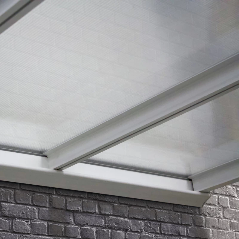 Pergola Adossée 300x300cm En Aluminium Blanc Et Polycarbonate 4mm CIELO - DCB Garden 4 Pergola Adossée 300x300cm En Aluminium Blanc Et Polycarbonate 4mm CIELO - DCB Garden – Image 4