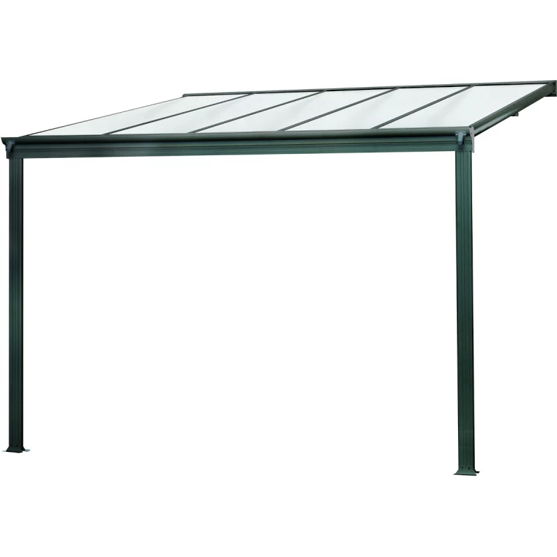 Pergola Adossée 300x300cm En Aluminium Noir Et Polycarbonate 4mm CIELO - DCB Garden 2 Pergola Adossée 300x300cm En Aluminium Noir Et Polycarbonate 4mm CIELO - DCB Garden – Image 2