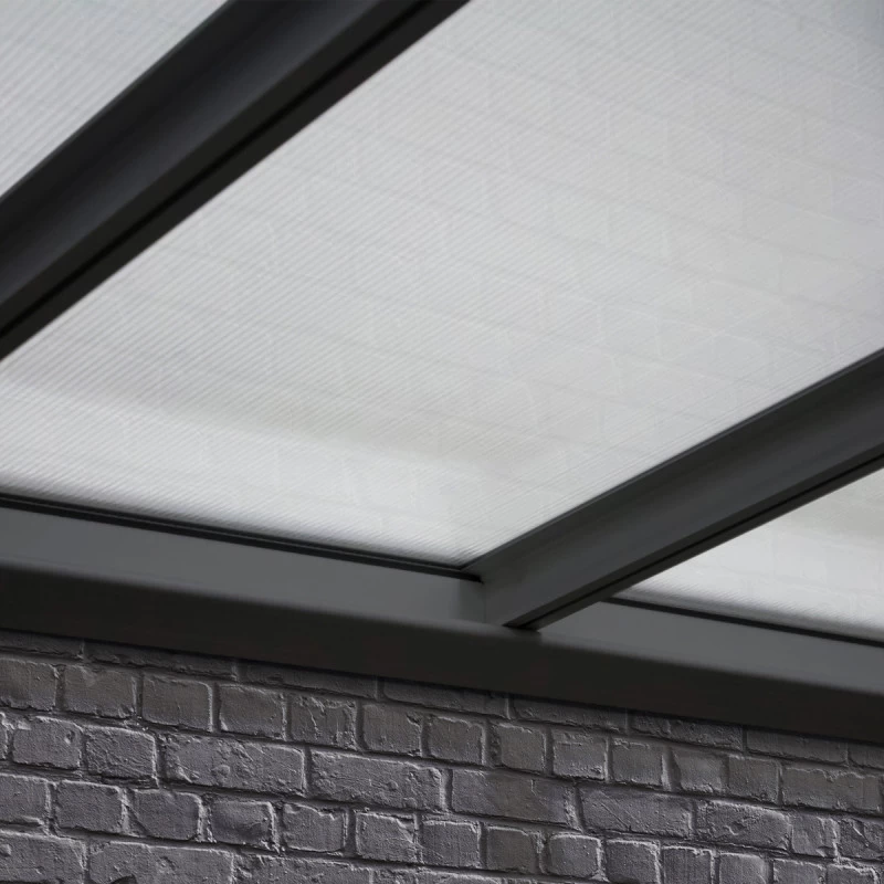 Pergola Adossée 300x300cm En Aluminium Noir Et Polycarbonate 4mm CIELO - DCB Garden 4 Pergola Adossée 300x300cm En Aluminium Noir Et Polycarbonate 4mm CIELO - DCB Garden – Image 4