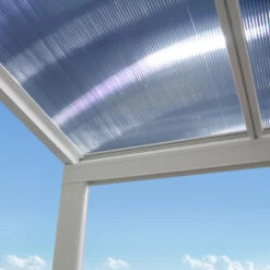 Pergola Adossée 435x300cm En Aluminium Blanc Et Polycarbonate 4mm CIELO - DCB Garden -Outdoor Soldes pergola adossee 435x300cm en aluminium blanc et polycarbonate 4mm cielo dcb garden 2