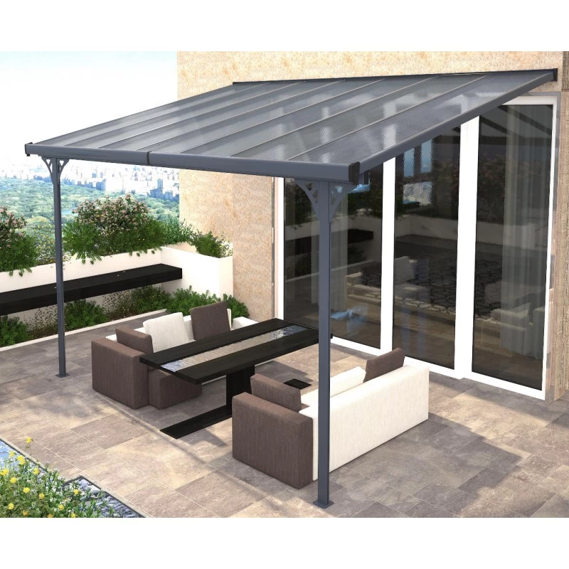 Pergola Adossée Ajustable - Toit De Terrasse En Alu 3,05x4,36m X-METAL 1 Pergola Adossée Ajustable - Toit De Terrasse En Alu 3,05x4,36m X-METAL