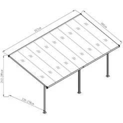 Pergola Adossée Ajustable - Toit De Terrasse En Alu 3,05x5,57m X-METAL -Outdoor Soldes pergola adossee ajustable toit de terrasse en alu 305x557m x metal 2