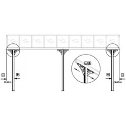 Pergola Adossée Ajustable - Toit De Terrasse En Alu 3,05x5,57m X-METAL -Outdoor Soldes pergola adossee ajustable toit de terrasse en alu 305x557m x metal 3