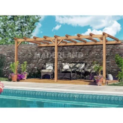 Pergola Adossée En Bois Lamellé-collé 300x300cm Palma – Maderland