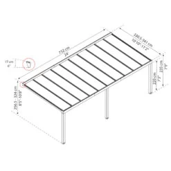 Pergola Adossée Stockholm 350x740cm Aluminium Gris Et Polycarbonate Avec Stores De Toit Rétractables – Palram - Canopia -Outdoor Soldes pergola adossee stockholm 350x740cm aluminium gris et polycarbonate avec stores de toit retractables palram 4