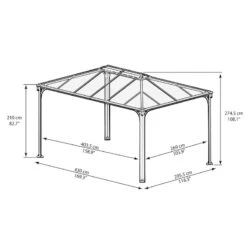 Pergola Aluminium Et Polycarbonate 430x295,5cm Martinique 4300 Palram - Canopia -Outdoor Soldes pergola aluminium et polycarbonate 430x2955cm martinique 4300 palram 2