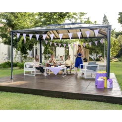 Pergola Aluminium Et Polycarbonate 430x295,5cm Martinique 4300 Palram - Canopia -Outdoor Soldes pergola aluminium et polycarbonate 430x2955cm martinique 4300 palram 4