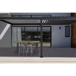 Pergola Bioclimatique Adossée En Alu Anthracite 3,6x6m Ombrea -Outdoor Soldes pergola bioclimatique adossee en alu anthracite 36x6m ombrea 2