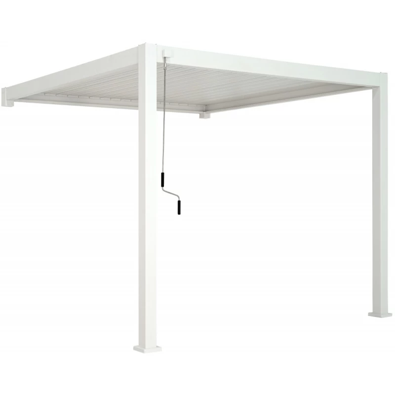 Pergola Bioclimatique Adossée En Alu Blanc 3x3m Ombrea 3 Pergola Bioclimatique Adossée En Alu Blanc 3x3m Ombrea – Image 3